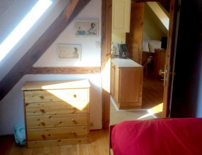 vue de la chambre individuelle du gite en alsace